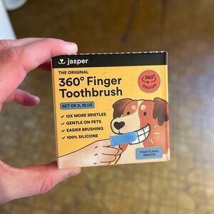 jasper 360° Finger Toothbrush for Pets - Yellow Box
